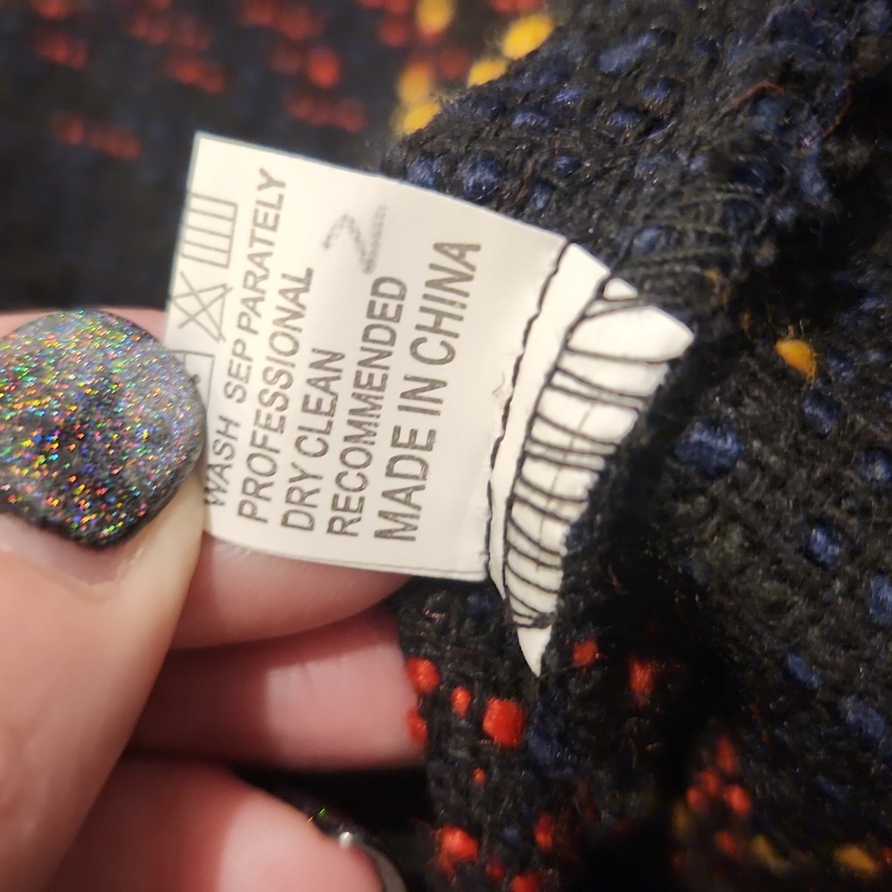 CBR Long Sleeve Plaid Dress - Red, Black, Blue And Yellow With Fringe Hem Sz S! - Picture 3 of 13